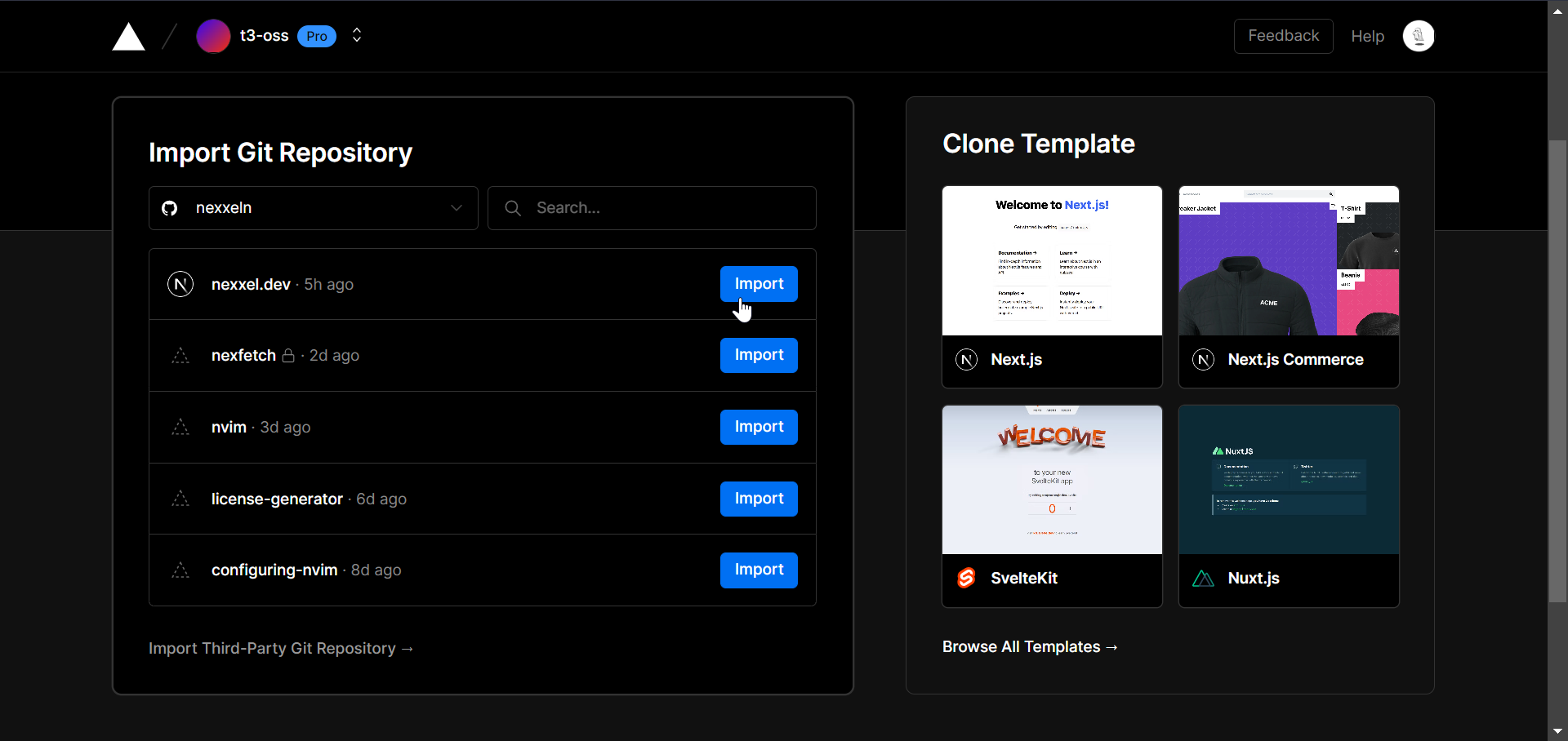 Import repository